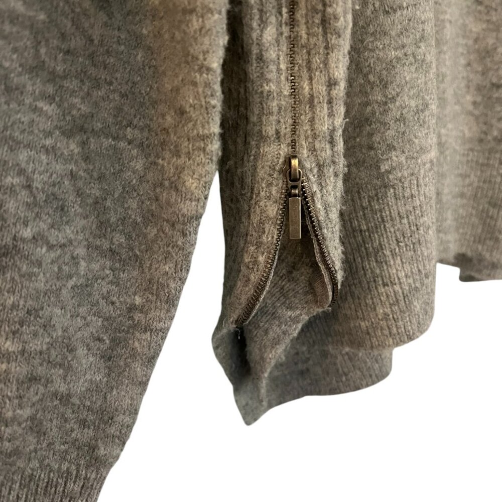 Women's Topshop Gray Side Zip Sweater Size 8 - Picture 6 of 9